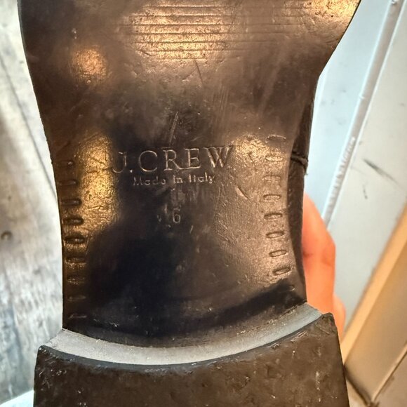 J. Crew Black Emmett Wide Calf Pebble Leather Tall Zip Boots Extended Calf 6 - Picture 10 of 13